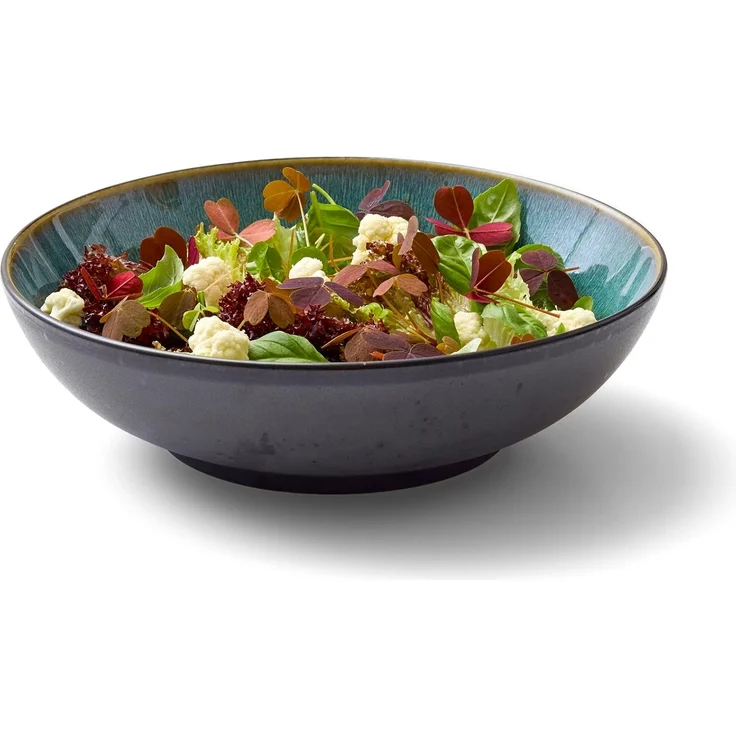 Bitz Salatschüssel Salatbowl black / green 24 cm, Steinzeug, (Schüsseln & Schalen), Salatschüssel 24 cm Steinzeug Schwarz/Grün – Bild 3