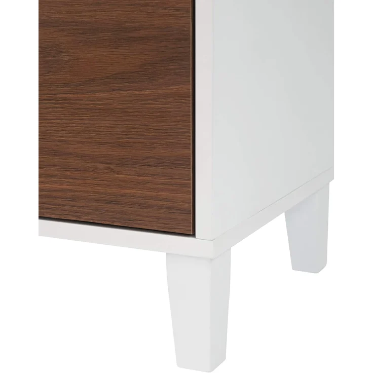 Elegant Home Fashions Tyler Holz Badezimmer Freistehender Aufbewahrungsschrank 33 x 66 x 86,8 cm Mit Schublade & Regalen 2 Ton Weiß/Braun EHF-F0010, White/Natural Wood, One Size – Bild 5