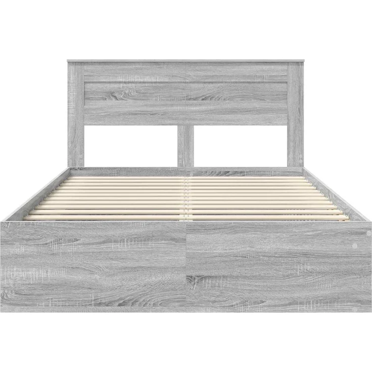 vidaXL Bettrahmen Graues Sonoma 150 x 200 cm Massives Kiefernholz 3409748 – Bild 6
