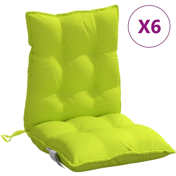 vidaXL Niedriglehner-Auflagen 6 Stk. Knallgrün Oxford-Gewebe 377706 – Bild 2