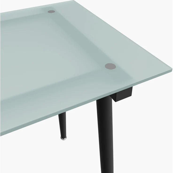 Flieks Schreibtisch 130×50×75 cm, Bürotisch mit gehärteter Glasplatte, 3 Schubladen & offenem Ablagefach, Metallgestell, modern, Braun – Bild 8
