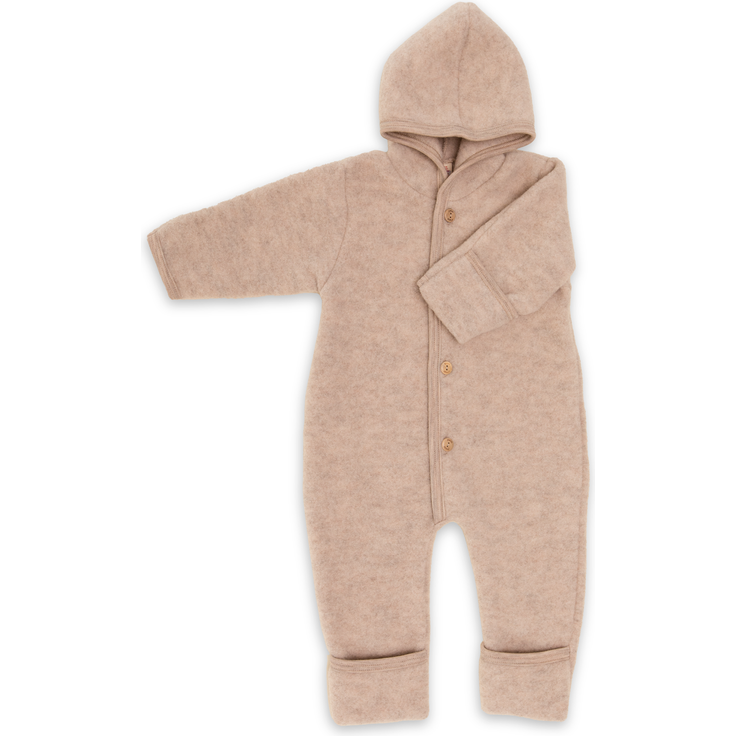 Engel Baby-Overall mit Kapuze, Holzknöpfen und Umschlag