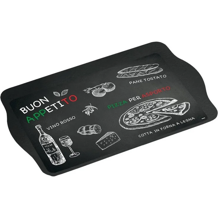 KESPER 77427 Serviertablett 48 x 30 x 3,5 cm, Melamin (MF), Motiv Ristorante