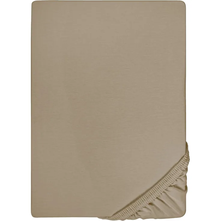 biberna Feinjersey-Spannbetttuch 0077144, taupe, 1x 60x120 cm - 70x140 cm