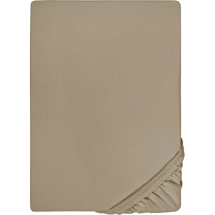 biberna Feinjersey-Spannbetttuch 0077144, taupe, 1x 60x120 cm - 70x140 cm – Bild 1