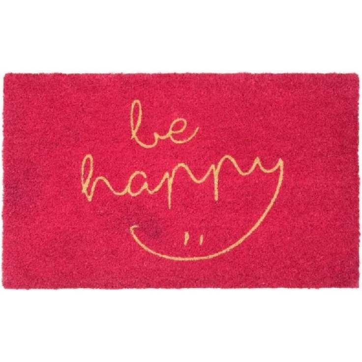Giftcompany Fußmatte Fußmatte aus Kokosfasern Be Happy Pink (75x45cm)