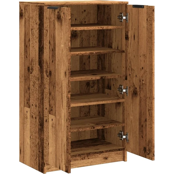 vidaXL Schuhschrank Altholz-Optik 59x35x100,5 cm Holzwerkstoff 856993 – Bild 4