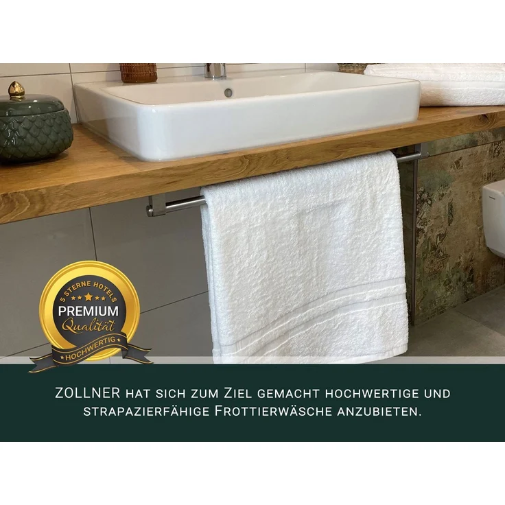 ZOLLNER Duschtücher, Walkfrottier (2-St), 70 x 140 cm, 100% Baumwolle, vom Hotelwäschespezialisten – Bild 3