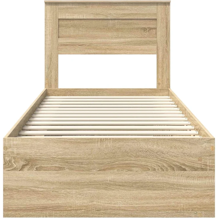 vidaXL Bettrahmen Sonoma-Eiche 90 x 200 cm Massives Kiefernholz 3409809 – Bild 6