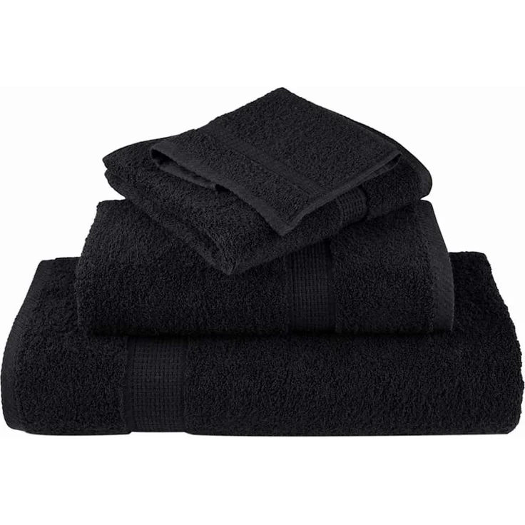 vidaXL Gästetuch SOLUND 2 pcs Schwarz 15 x 21 cm 550 gsm 137416 – Bild 2