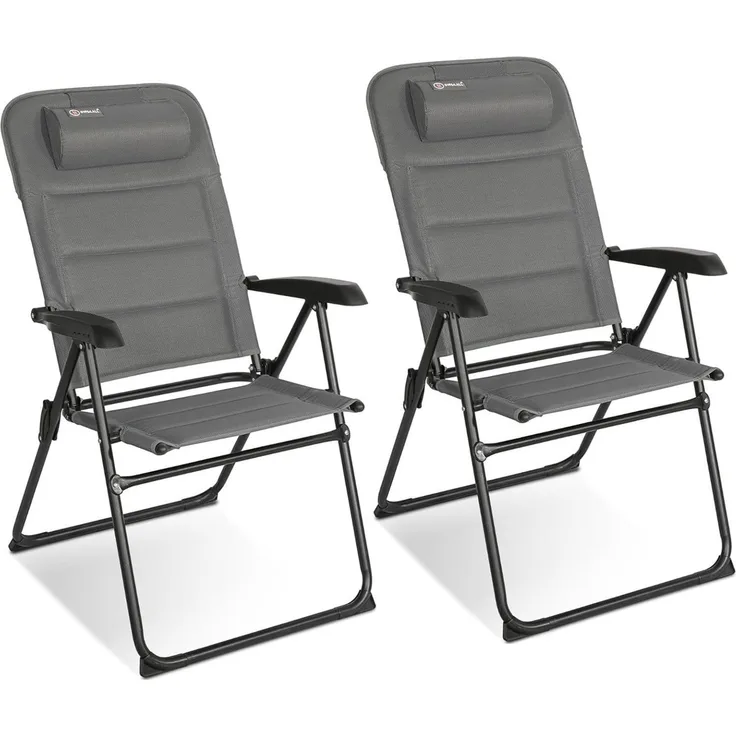 HOMECALL Campingstuhl Gartenstuhl Anglerstuhl Faltsessel Klappstuhl für Wohnwagen Outdoors (Textilene gepolstert mit Quick-Dry-Schaum, 2 St), 5 fach Verstellbarer Rückenlehne, Hochlehner, bis 150 kg