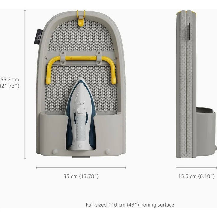 Joseph Joseph Pocket Max Tischbügelbrett, 110cm Bügelfläche, Faltbares Mini-Bügelbrett mit Aufhängehaken – Bild 4