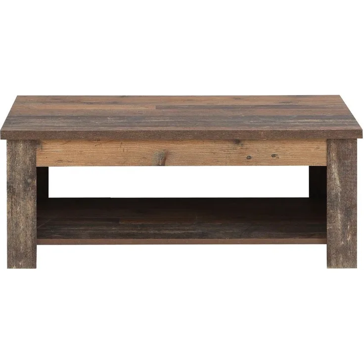 Forte 'Clif' Couchtisch mit aufklappbarer Platte, Holz vintage, 110x65 - 91,5 cm