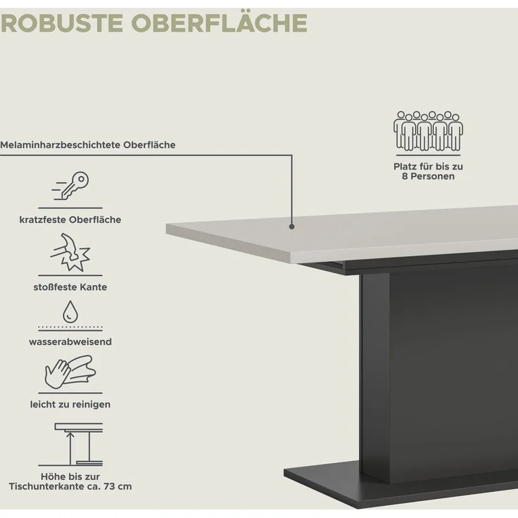Motion Esstisch in Kaschmir Nachbildung – Bild 8