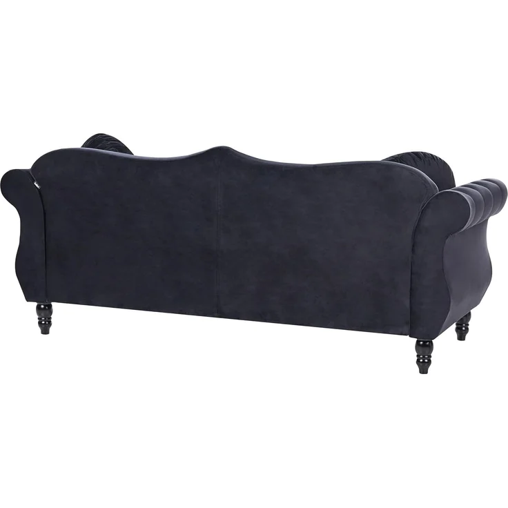 Sofa 3-Sitzer SKIEN Samtstoff Schwarz – Bild 5