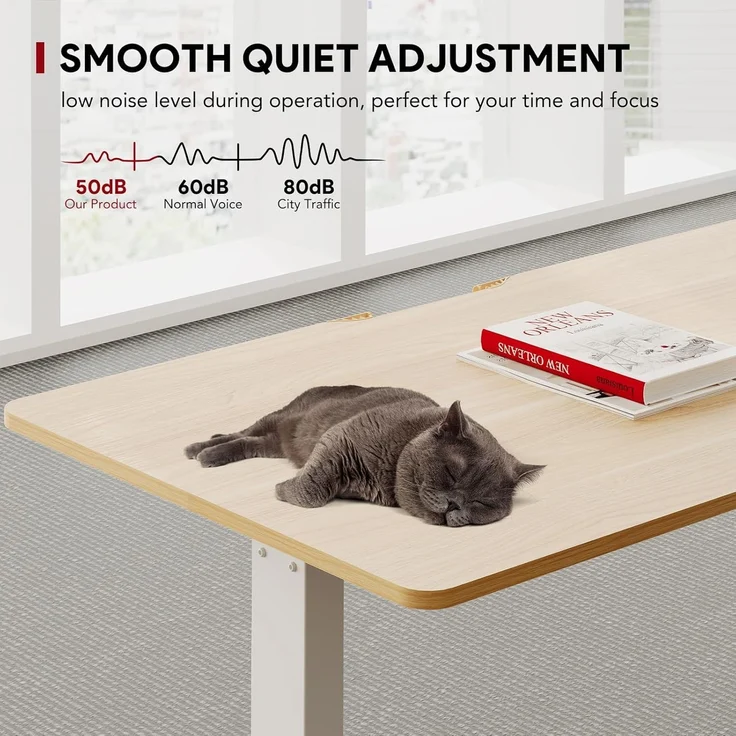 SANODESK Höhenverstellbarer Schreibtisch 160x75 cm Schreibtisch Höhenverstellbar Elektrisch Ergonomischer Steh-Sitz Tisch Computertisch für Heimbüro Homeoffice(ahorn) – Bild 8