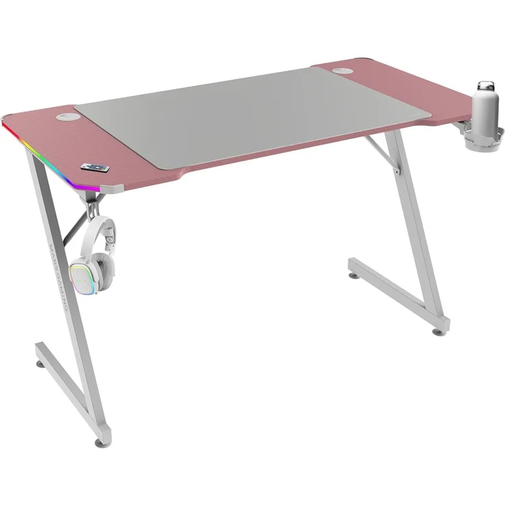 Mars Gaming MGD-X120RGB Mesa Ergonómica ARGB Mando Alfombrilla XXL Soportes Externos 120x60 cm Rosa – Bild 1