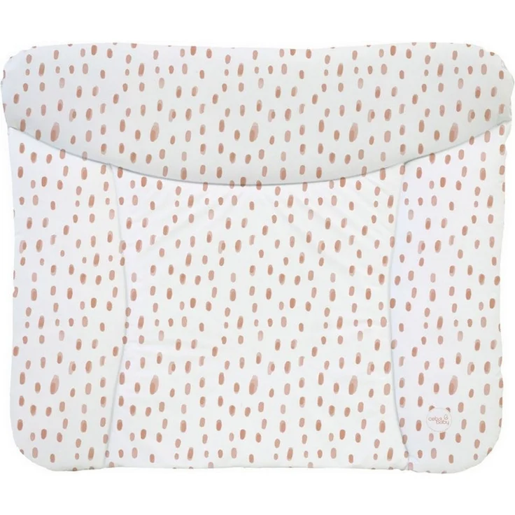 Ceba Baby® weiche Wickelauflage 75x72 cm - Baby Wickelunterlage - Wickeltischauflage für Junge und Mädchen - Wasserdicht, abwaschbar - OEKO-TEX® Standard 100 - Made in EU - Rosa Flecken – Bild 1