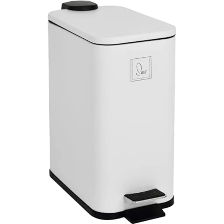SVITA Mülleimer ST5, Treteimer, Softclose-Funktion, 5L, Stahl pulverbeschichtet, Weiß – Bild 2