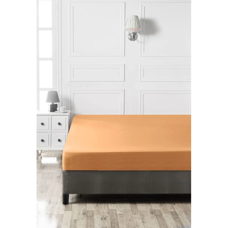 L'essentiel Maison 'Pale Orange' Ranforce King Spannbettlaken (FR) (IT) (ES) (DE), Hellorange, 200+30 x 160 cm – Bild 3
