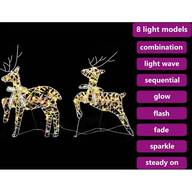 vidaXL Weihnachtsrentier 2 stk. 40 LEDs Warmes Weiß 42019144 – Bild 9