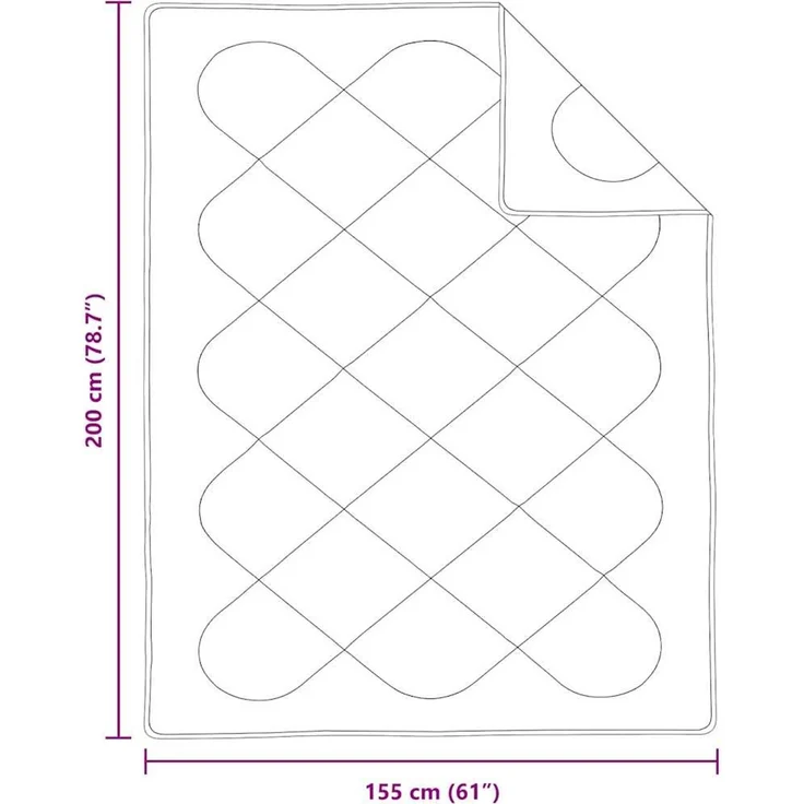 vidaXL Bettdecke Weiß 200 x 155 x 4 cm Polyester 42007759 – Bild 9