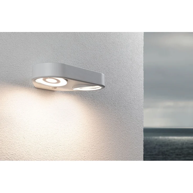 Paulmann 94868 LED Außenwandleuchte Silma 2-flammig Bewegungsmelder weiss 3000K IP44 – Bild 5