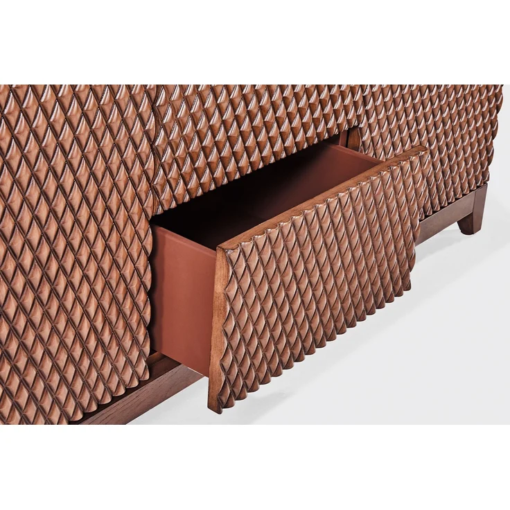 KAWOLA Sideboard COPAS 2 Türen 3 Schubladen Eiche furniert braun 85 x 40 x 140 cm – Bild 7