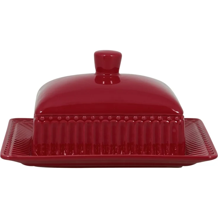 Greengate Butterdose Alice Butterdose claret red medium 17x14 cm, Steinzeug – Bild 5