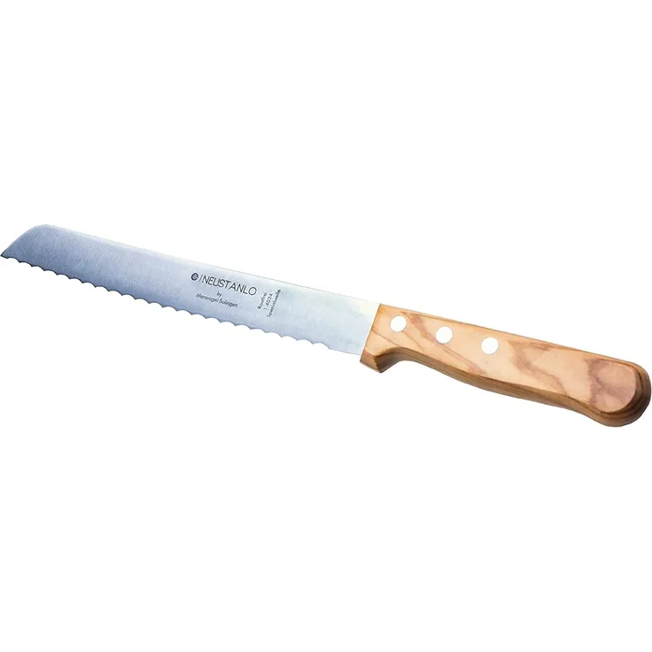 Marsvogel | Brotmesser | Olivenholz | 2,0 mm Rückenstärke | mit Welle | Made in Solingen by Neustanlo