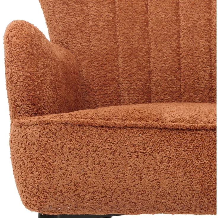 Lounge-Sessel HWC-K37, Cocktail-\/Ohrensessel Polsterstuhl Retro Vintage Stoff Chenille (500g\/m²) ~ orange – Bild 8