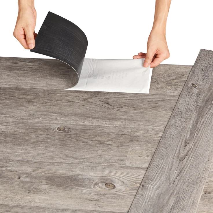neu.holz Vinylboden Vanola Laminat Selbstklebend rutschfest Antiallergen Bodenbelag PVC-Platten 5,85 m² Grey Alaska Oak – Bild 1