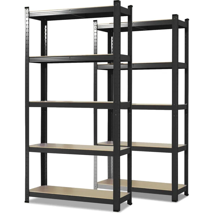 KARAT Schwerlastregal Odin 2er Set, Traglast bis 875 kg, Schwarz, 180 x 90 x 40 cm