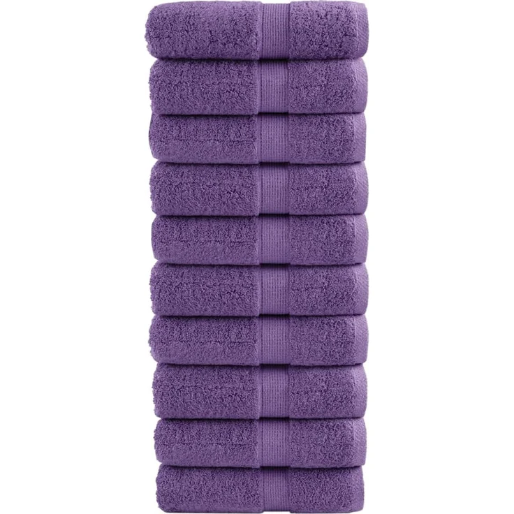 vidaXL Premium Waschhandtücher SOLUND 10 Stück Lila 30x30 cm 600 g/m² 137349 – Bild 1