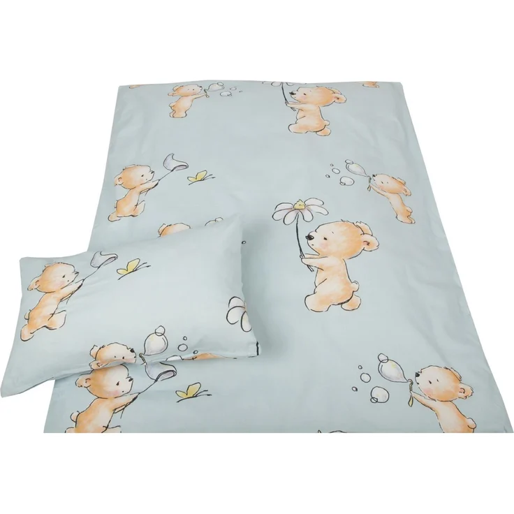 Kinder Betten-Set inkl. Bettwäsche 100x135cm / 40x60cm Bärchen Blau – Bild 8