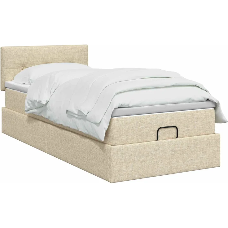 vidaXL Ottoman-Bett mit Matratze und LED Creme 80 x 200 cm Stoff 3456868 – Bild 3