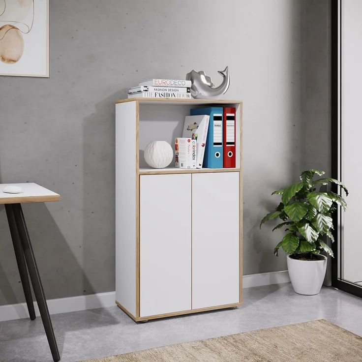 VCM Büroschrank Salia 922627 Weiß H. 110 x B. 60 x T. 33 cm – Bild 3