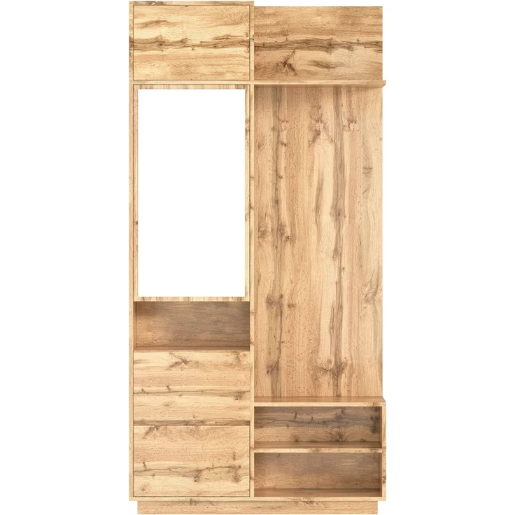 Kompaktgarderobe mit Spiegel und Sitzbank,Flurgarderobe mit Schuhschrank und Haken, Kleiderhaken,Kompaktgarderobe,Flurmöbel Set,Flurgarderobe – Bild 8