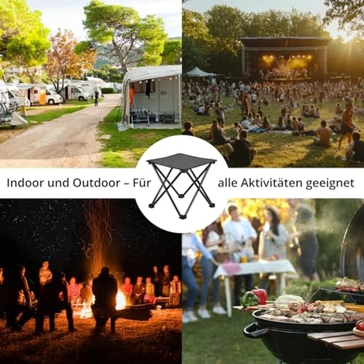 Stagecaptain Klappstuhl TP-334 Klapphocker faltbar für Camping - stabil bis 110 kg (1 St), nur 750 g, inklusive Tragetasche – Bild 3