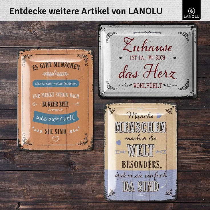 LANOLU Blechschild ich liebe uns - 15x20cm – Metall – Mehrfarbig – 15197 – Bild 5