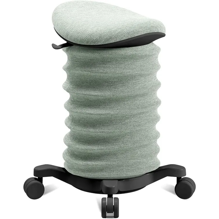 TOPSTAR Sitness 4D mit Rollen AGR-Zertifiziert Dynamischer Sitzhocker schwarz - grün, ergonomischer Bürohocker - höhenverstellbar - stärkt den Rücken - entlastet die Bandscheiben