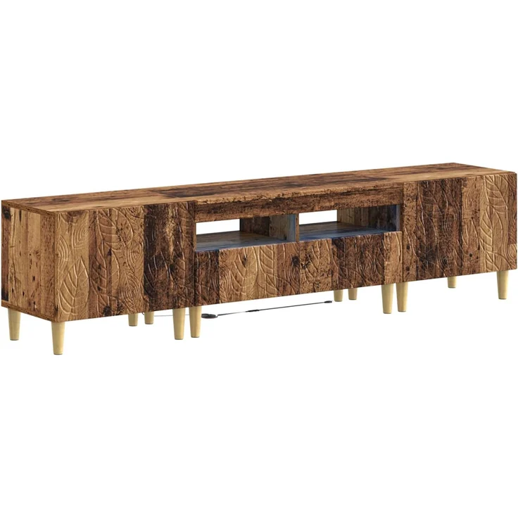vidaXL 3-teiliges LED TV Regal DELFT Altholz Holzwerkstoff 3416769 – Bild 2