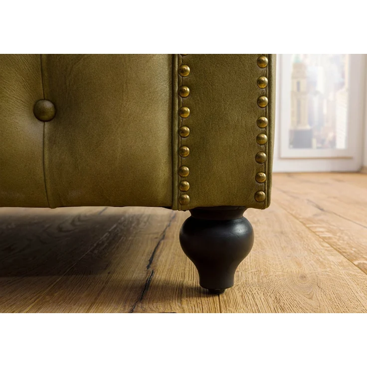 Sessel Echtleder 105x82x75 grün CHESTERFIELD #302 – Bild 6