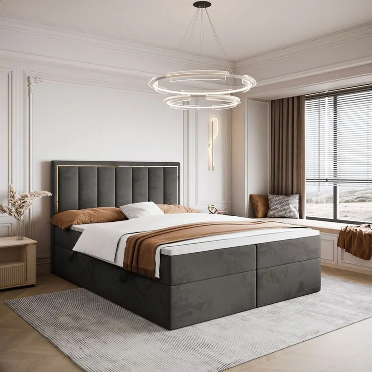 Lookway Boxspringbett AURELIA mit Bettkästen und Topper, mit Bettkasten und Topper – Bild 1