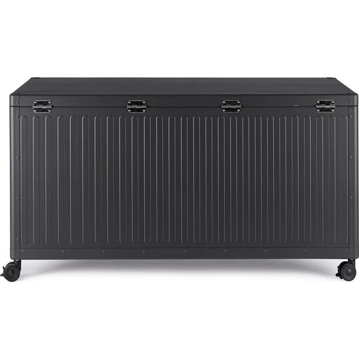 Gartentruhe Necon - Aluminium Anthrazit, mit Gaskolben und Rollen, Größe S – Bild 3