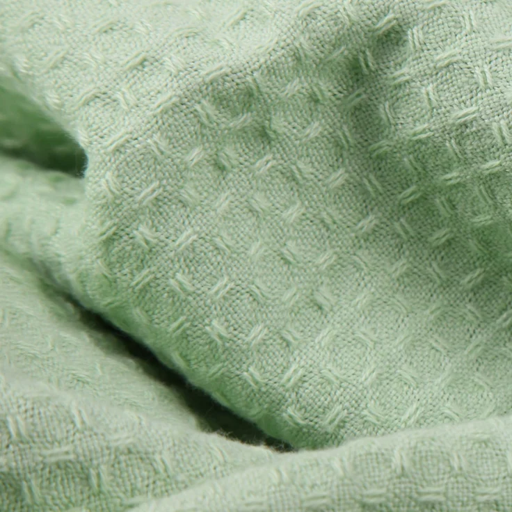 Sommerdecke Kuscheldecke Piqué Baumwolle/Polyester 140x200cm Altgrün – Bild 4