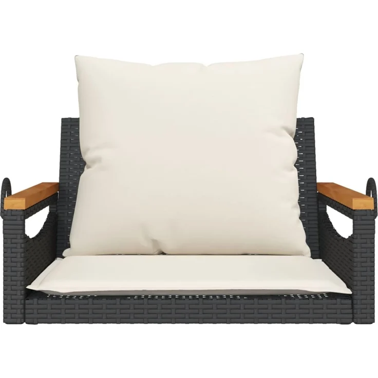 vidaXL Hängesessel mit Kissen Schwarz 63x62x40 cm Poly Rattan 368164 – Bild 4