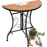 DanDiBo Tisch Halbrund Konsolentisch Wandtisch 120041 Beistelltisch Metall Mosaik 70 cm