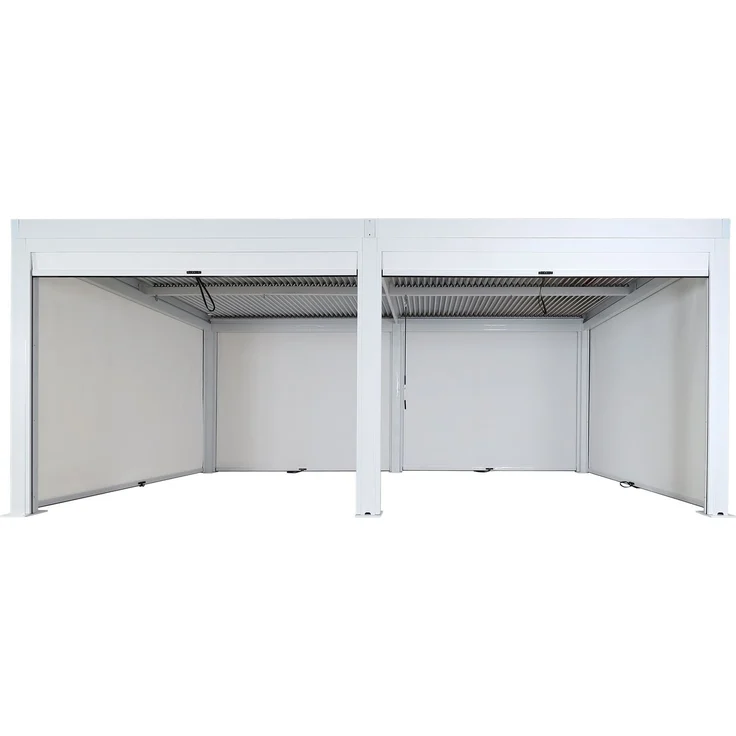 Mendler 'HWC-L46' Pergola, Regenrinne sturmfest, Aluminium weiß, 3x6 m – Bild 9