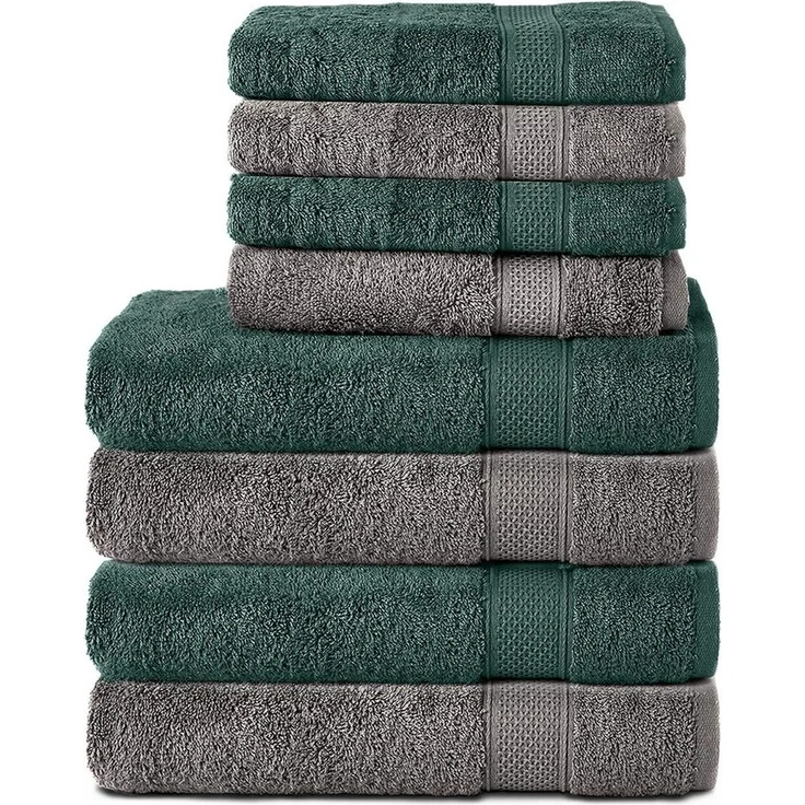 Komfortec Handtuch Set aus 100% Baumwolle, 4 Handtücher 50x100 cm und 4 Badetücher 70x140 cm, Frottee (Packung, 8-St), Duschtücher & Badehandtuch, Weich, Towel, Groß – Bild 1